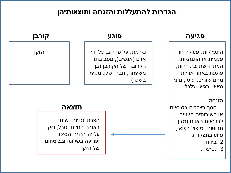 תרשים מסכם של ההגדרות להתעללות ולהזנחה